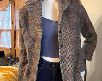 Vintage Pendleton Wool Jacket – Disneyland Frontierland Exhibit – 1960s/70s Disney Collaboration – Women’s Plaid Belted Jacket