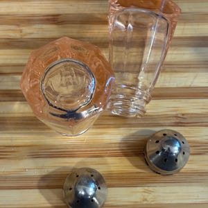 Hazel Atlas Pink Depression Glass Fluted Octagonal Salt & Pepper Shakers