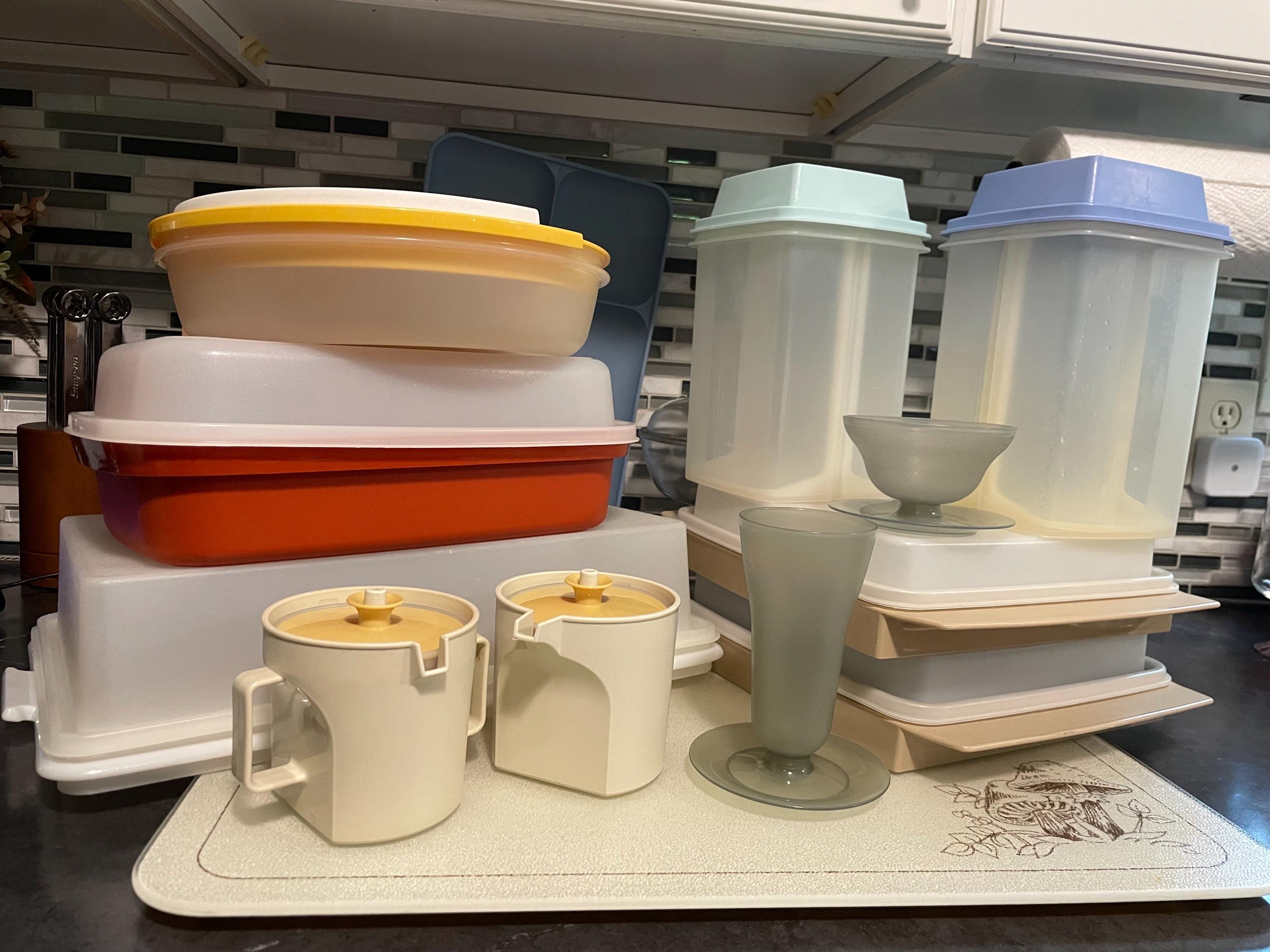 Tupperware Party- Assortment Pickle Saver, Cake Carrier, Egg Tray, Cream and Sugar, Marinader, Grater, Etc.