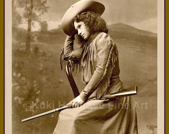 希少 アニー・オークリー ビンテージ写真 Vintage Wall Decor Old Wild West Vintage Clear Photograph