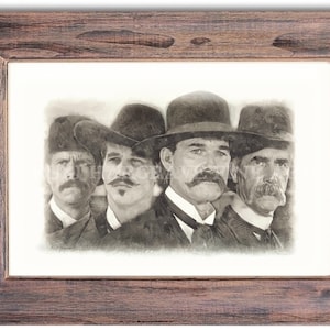 Tombstone Movie Print: Holliday Gunfighters Portrait, Signed Art