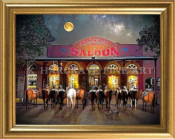 Bar Saloon Big Nose Kate, Tombstone, Arizona, Monumento histórico, Helldorado, OK Corral, Impresión artística Giclée del Viejo Oeste firmada