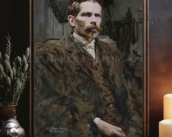Doc Holliday Wyatt Earp Retrato histórico gótico victoriano oscuro de Glenwood Springs Impresión artística giclée de K. Hargrave
