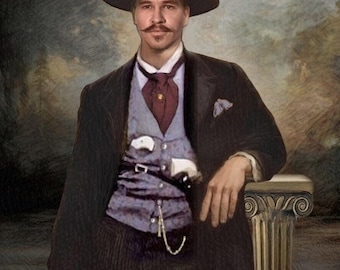 ESPECIALMENTE para Matt ~ Doc Holliday Val Kilmer Impresión en papel firmada al estilo victoriano formal