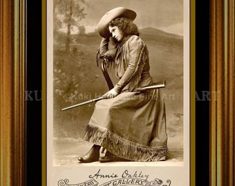 希少 アニー・オークリー ビンテージ写真 Vintage Wall Decor Old Wild West Vintage Clear Photograph