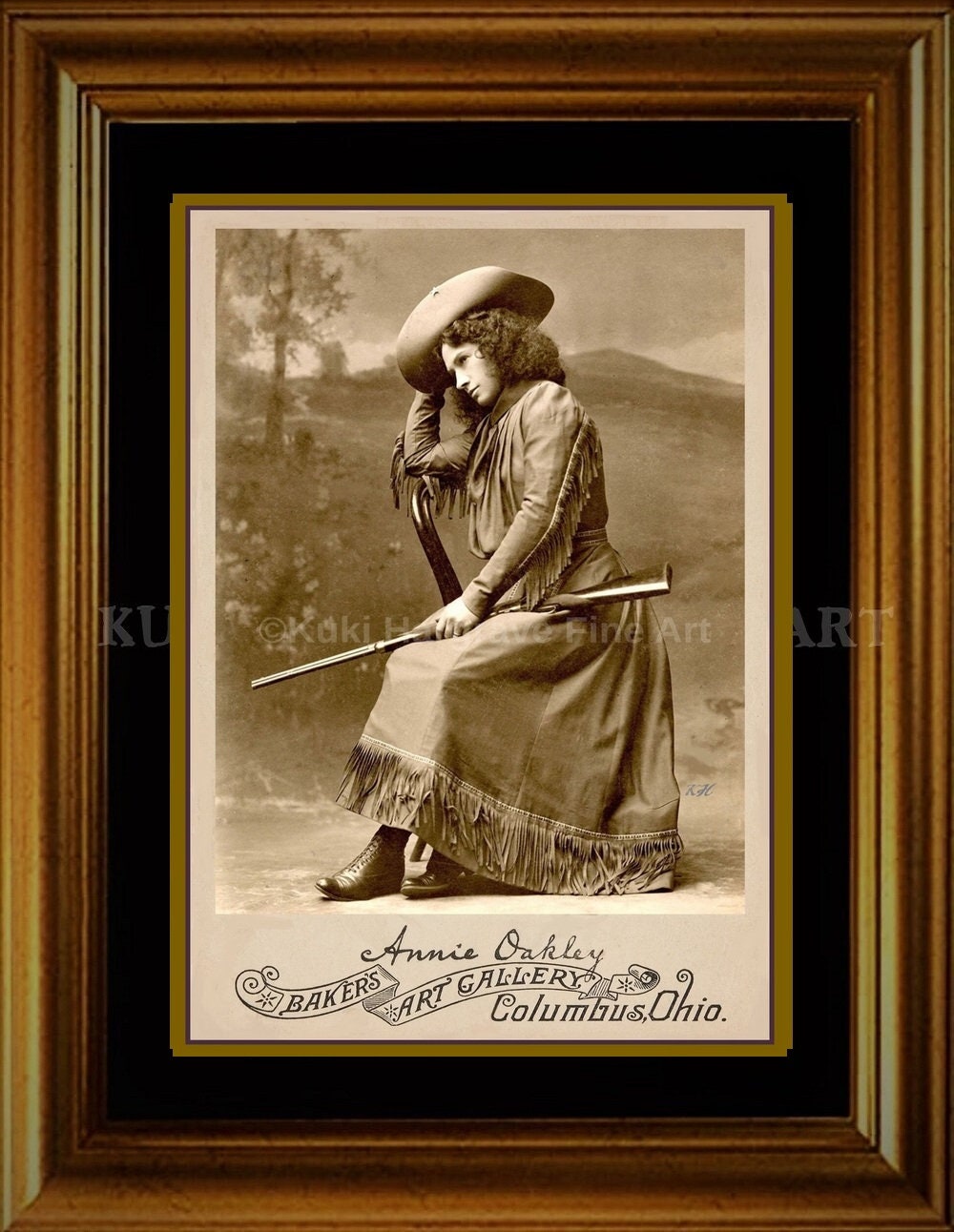 希少 アニー・オークリー ビンテージ写真 Vintage Wall Decor Old Wild West Vintage Clear Photograph