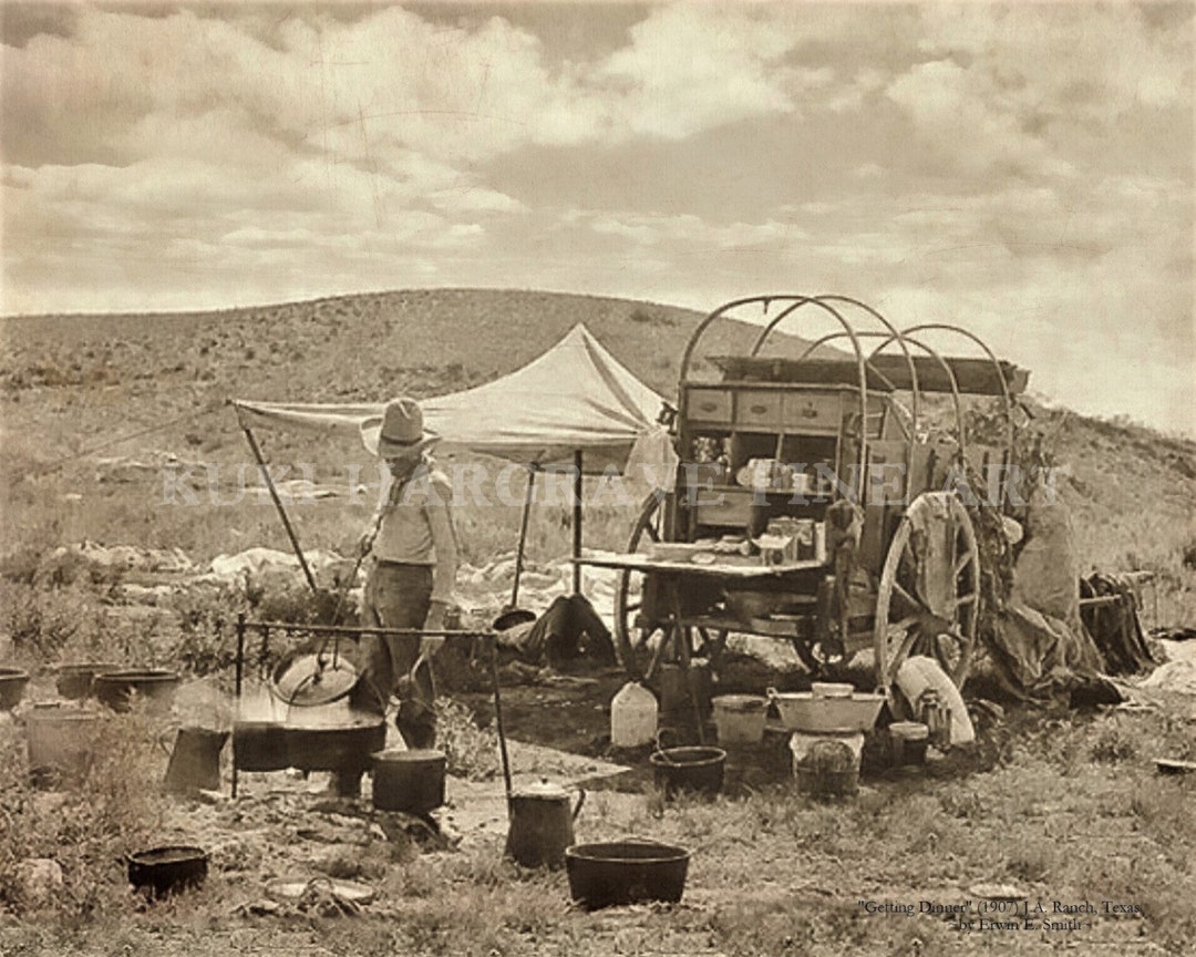 Chuck Wagon Print: 1907 Texas Ranch, Cowboy Camp Cook - Etsy