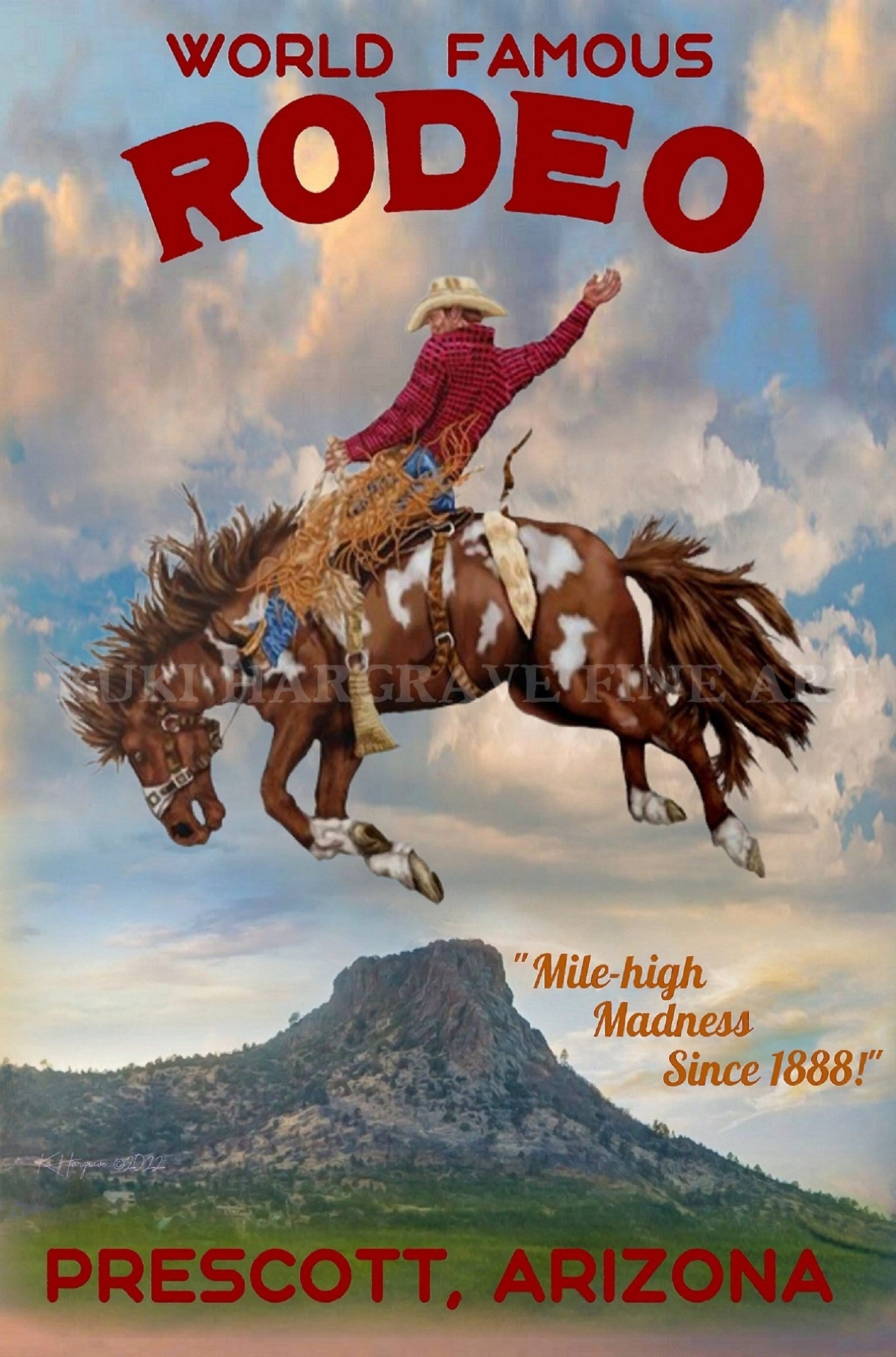 Wall Decor Rodeo Poster Prescott Arizona Bronc Vintage Style - Etsy