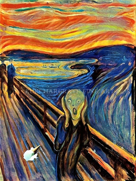The Scream Painting Famous Art Painting Vintage Retro Style The Scream Painting Famous Art Painting Vintage Retro Style