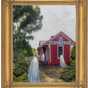 Halloween Ghost Art Print: Skull Valley Train Depot, Arizona