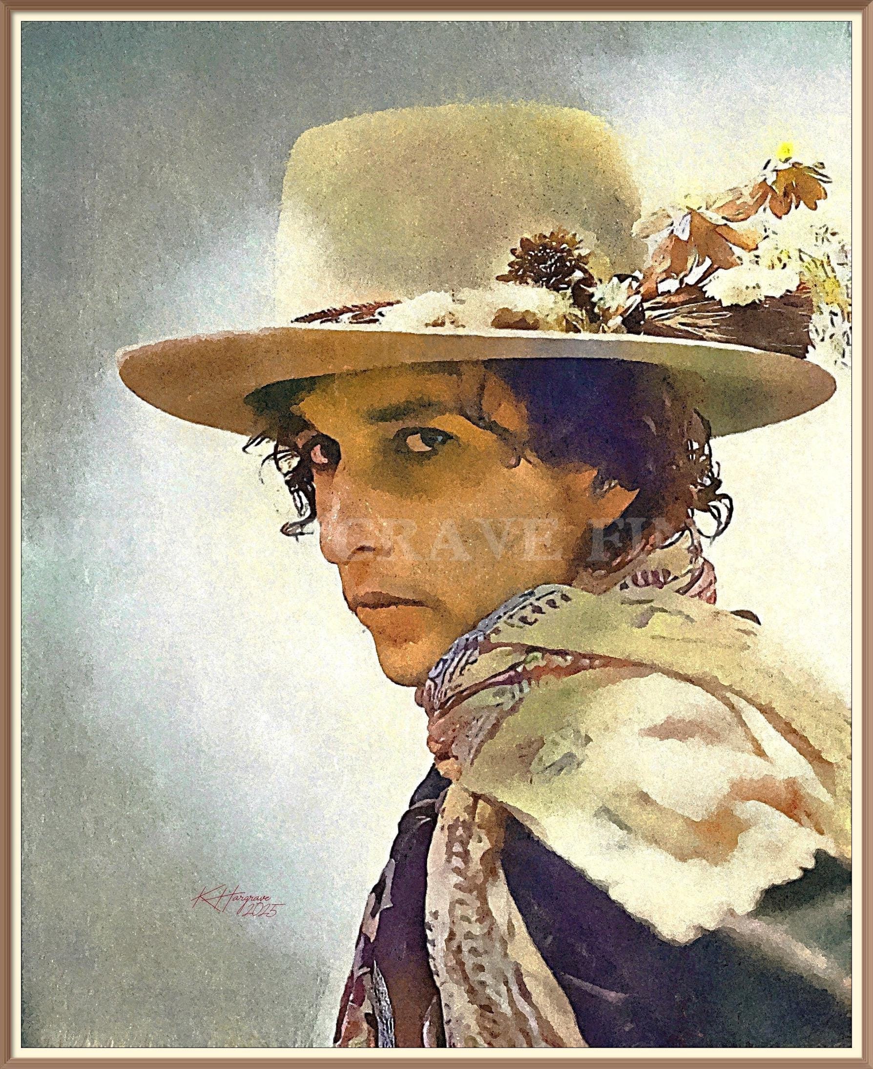 Bob Dylan Watercolor Portrait Print: Rolling Thunder Tour Art - Etsy