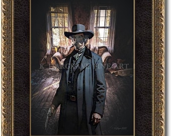 Impresión del fantasma de Doc Holliday: Tombstone, arte del Viejo Oeste de K. Hargrave