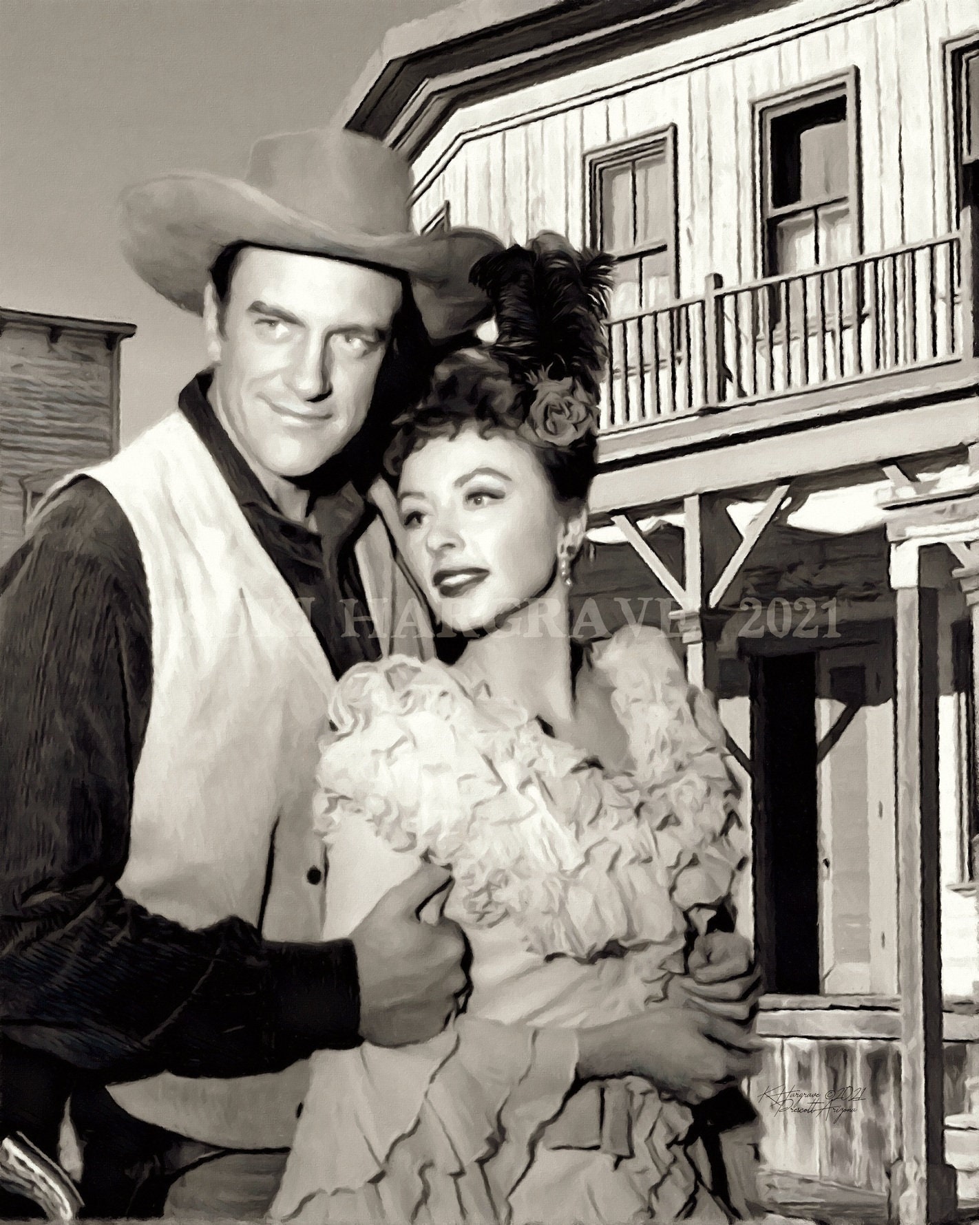 Was Miss Kitty A Prostitute On Gunsmoke Vintage Wall Decor Gunsmoke Old West Matt Dillon and Miss Kitty SIGNED