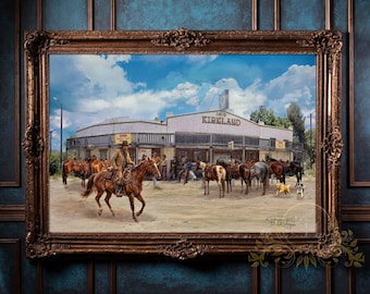 Bar Saloon Kirkland's, vaqueros históricos, Skull Valley, Arizona, lugar emblemático del Viejo Oeste, impresión artística giclée firmada.