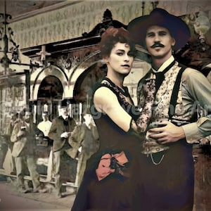 Tombstone Val Kilmer Doc Holliday & Big Nose Kate Vintage Wall Decor Collectible SIGNED PRINT by K.Hargrave