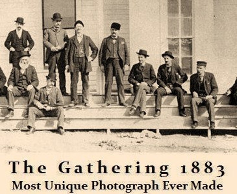 Vintage Wall Decor The Gathering 1883, Rare Old West Photo Print, Holliday Earp Butch Cassidy Unique HISTORIC Collectible Includes Write Up image 4