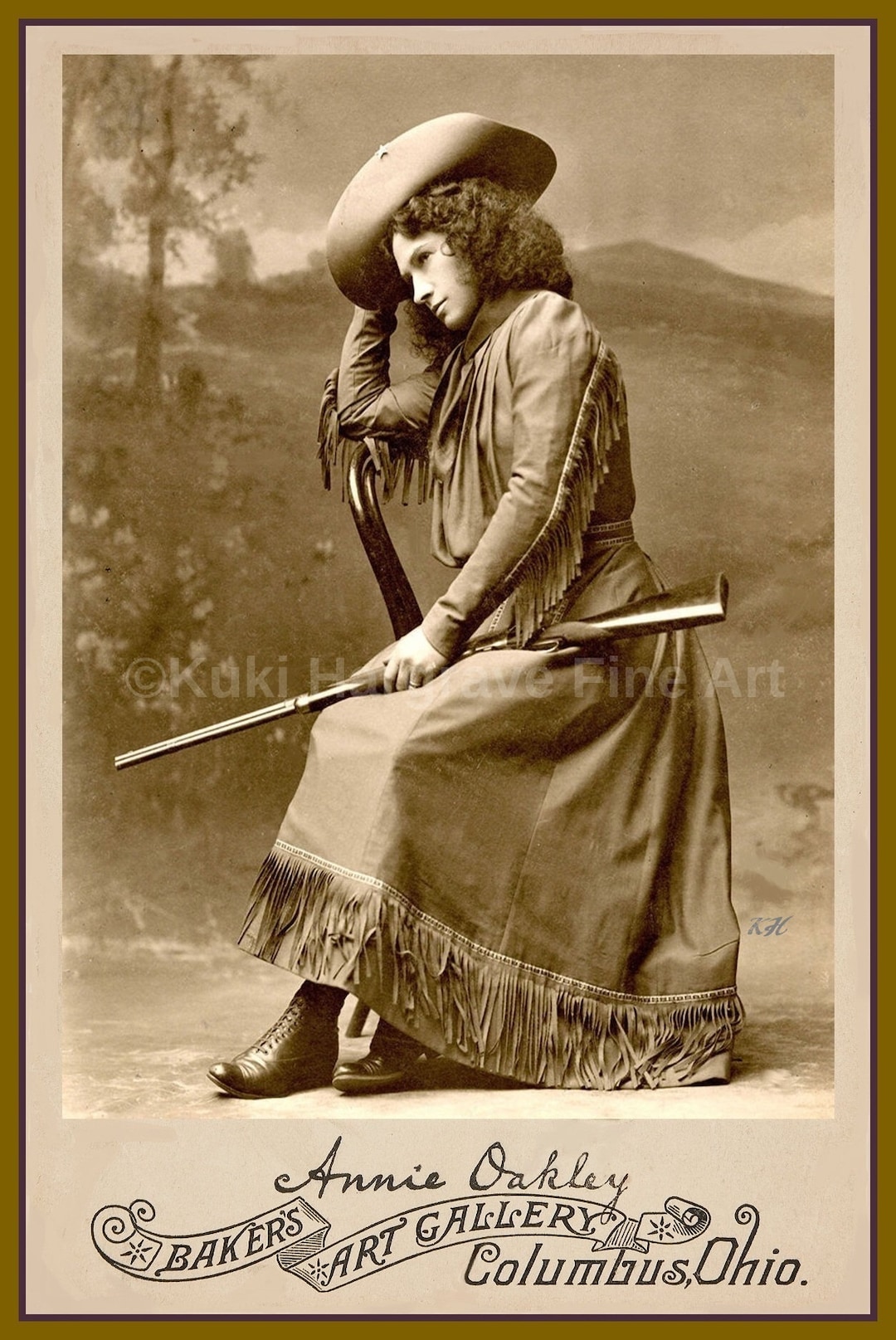 希少 アニー・オークリー ビンテージ写真 Vintage Wall Decor Old Wild West Vintage Clear Photograph