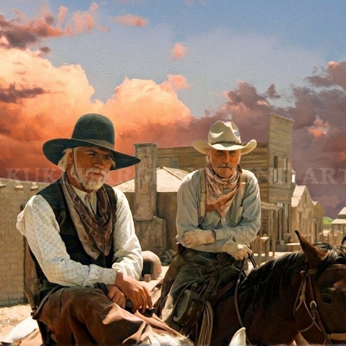 Lonesome Dove Art Print: Woodrow and Gus, Old West Cowboy Portrait