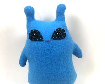 Kawaii Alien Toy  - Stuffed Martian Plush  -  Childrens Decor - Unique Gift - Blue Invader -  FREE SHIPPING