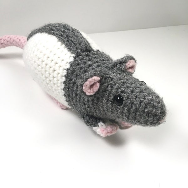 Fancy Hooded Rat Plush - Kawaii Amigurimi Soft Toy - Cute Rodent Stuffed Animal - FREE SHIPPING