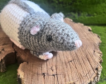 Handmade Plush Crochet Rat Plush | Choose One - Hooded, White, Grey, Black