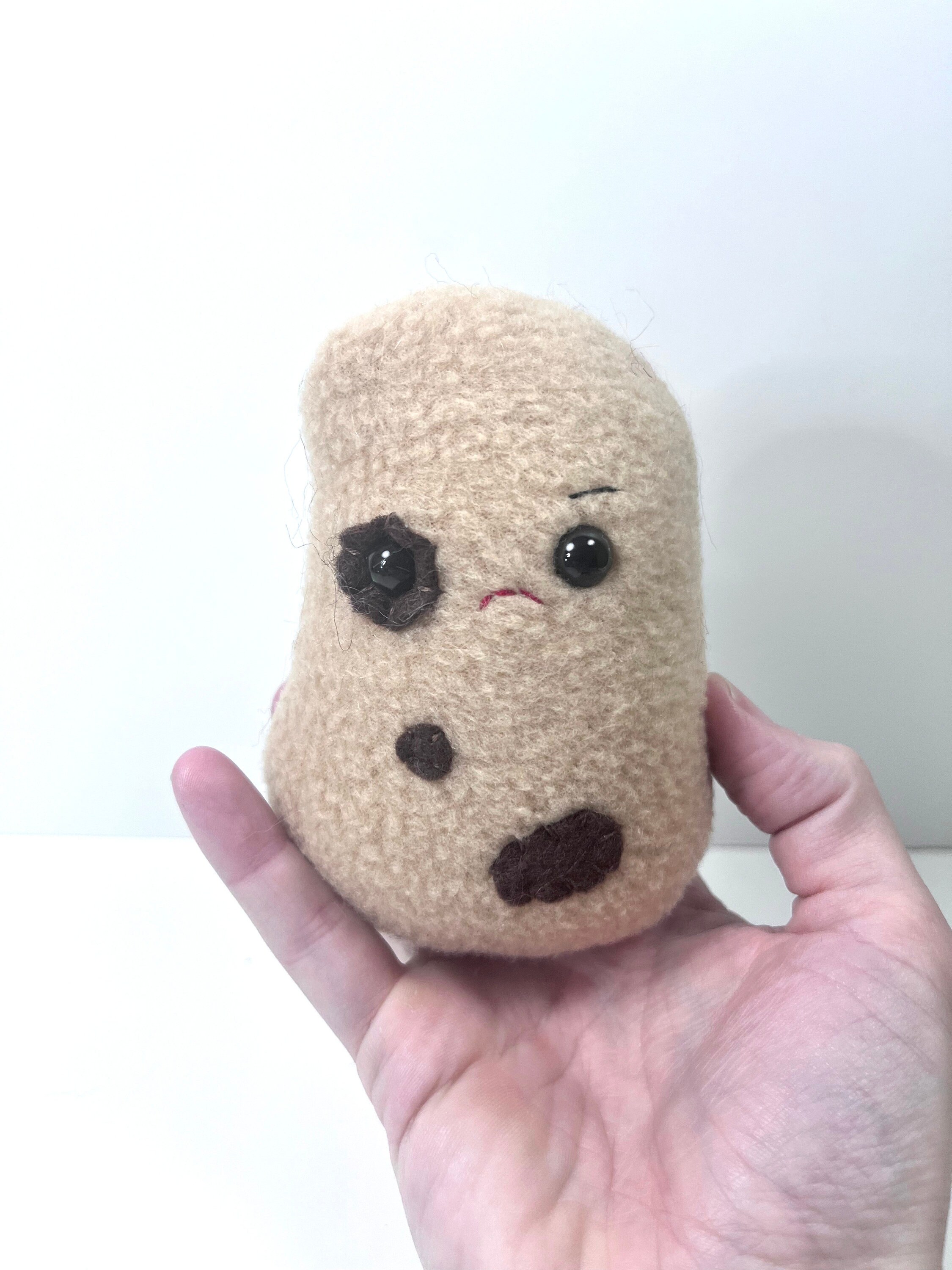 1pc Creative Fluffy Potato Doll/ Ugly Cute Potatoes Plush Toy With Braids/  Funny Throw Pillow Stuffed Animal/ Big-eyed Potato/ Chocolate Brown