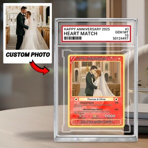 Bloco de fotos de anime personalizado, Poke Art a partir de fotos, presente de aniversário, presente para casais, presente de aniversário para ele, cartão de foto para casal, presente de casamento
