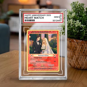 Kundenspezifisches Acryljubiläumsgeschenk für Paare - Herz-Match-Karte, personalisierte Hochzeitsandenken, Poke Style Display Sammlerstück