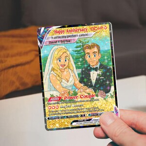 Tarjeta de boda holográfica con estrella personalizada, regalo de aniversario personalizado para pareja, tarjeta de amor para una pareja poderosa, tarjeta del amor de mi vida