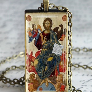 Jesus Christ King Of Kings, Religious Jewelry, Jesus Orthodox Icon Pendant Necklace