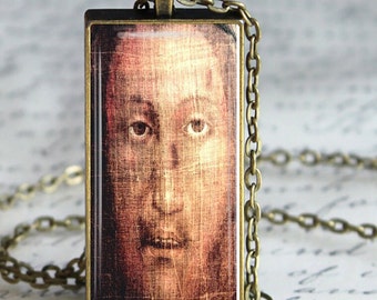 Holy Face Manopello, Religious Pendant, Jesus Christ Necklace, Veil of Veronica