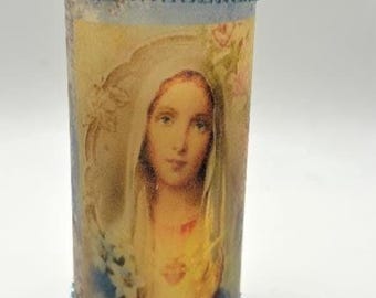 Religious Catholic  Candle,  Virgin Mary Prayer Candle,  Flameless Battery, Catholic Devotional Candle
