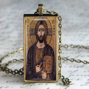 Byzantine Jesus Christ Icon Necklace, Religious Jesus Pendant, Orthodox  Christian Jewelry, Pantocrator, Religious Gift