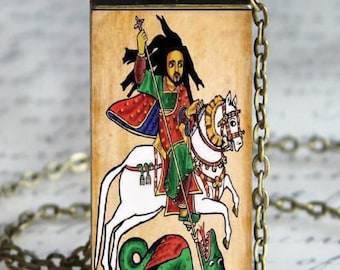 St George Coptic necklace, Religious Ethiopian Jewelry, faith Jewelry