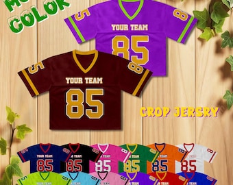 Custom Football Crop Top Jersey, Personalized Name & Number