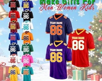 Custom Football Jersey, Personalized Name and Number, Fan Gift