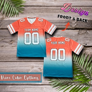 Custom Gradient Football Jersey, Add Your Own Design, Personalized Name Number Logo Football Team Uniform for Men Women Youth Kid