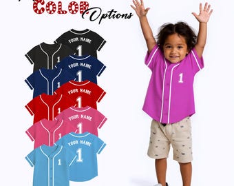 Custom Kids Baseball Jersey, Personalized Name Number, Birthday Gift
