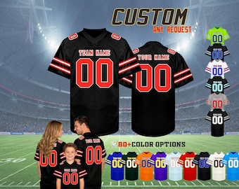 Custom Football Jersey Personalized Printed Embroidered Team Name Number Logo Training Uniform Gift for Men, Women, Youth Fans