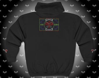 Aztec Zip Hoodie | BirdBones Mexica Design Gildan 18600 Hoodie