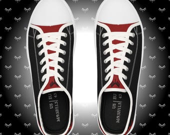 Zapatillas bajas negras Red Bird para hombre / Zapatillas deportivas con diseño de BirdBones