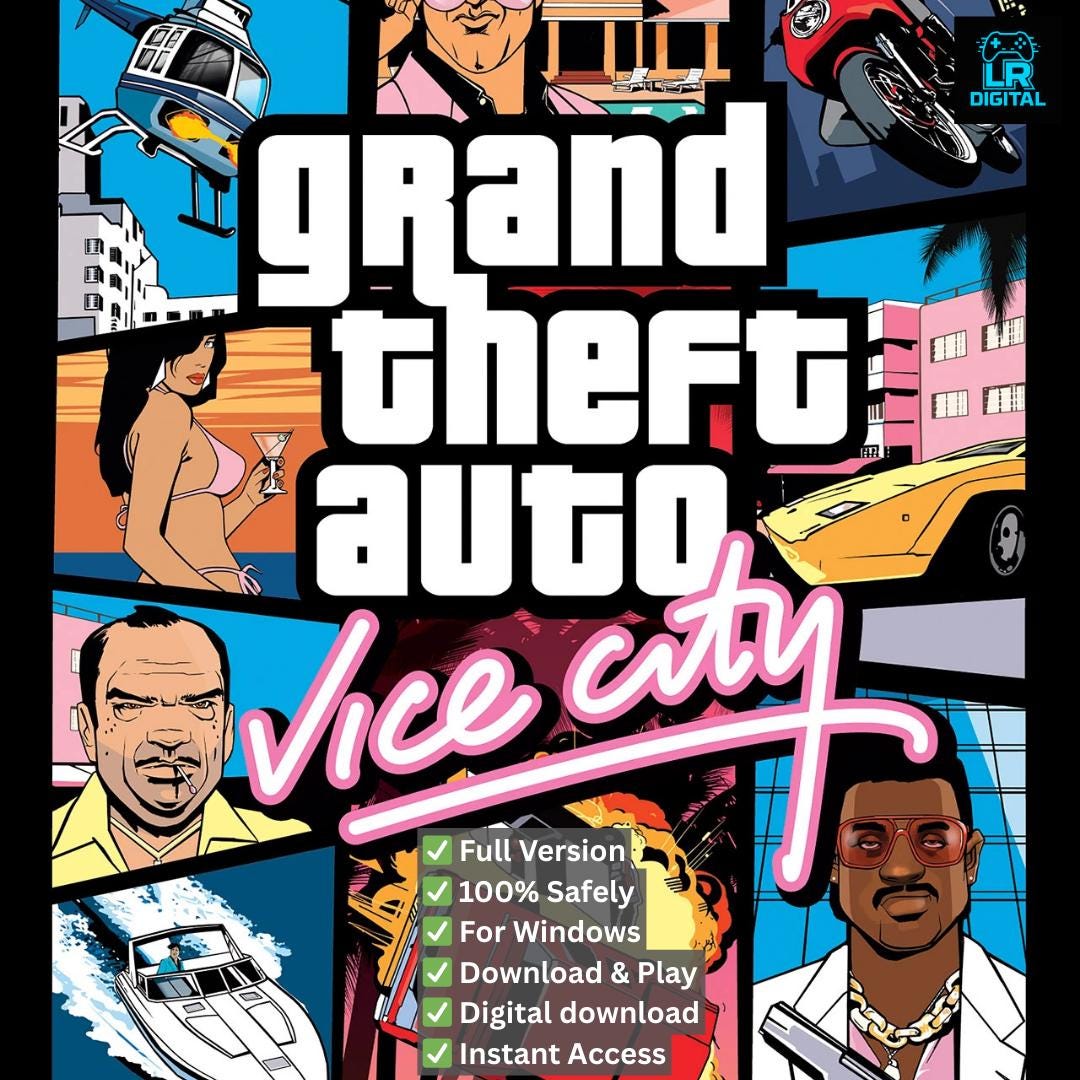 Grand Theft Auto Vice City Complete PC Game (windows Digital