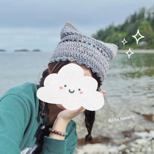 Cute Cat Ear Beanie Crochet Pattern PDF – Mesh Hat Pattern with Lace Border - Easy & Trendy - Digital Download - Beginner-Friendly