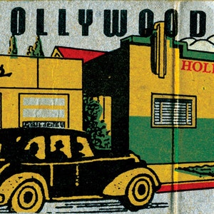 SALE Hollywood Canteen Matchbook Print Vintage Hollywood Restaurant and Bar. Palm Trees & Old Car Hollywood Wall Decor Retro Los Angeles image 3