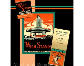 Halloween Matchbook PRINT 1950s Teen Hangout Adult Halloween Wall Decor The Wich Stand Drive in Halloween Art with 11 x14 inch white mat