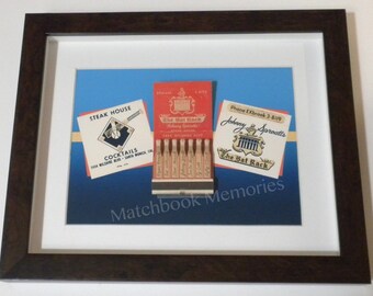 Baseball Wall Decor "Bat Rack" Collectible Sports Matchbook Wall Display Stars Names Gift for Man Sports Bar Decor Vintage Santa Monica