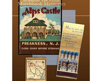 Alps Castle Preakness New Jersey PRINT Matchbook Art 1950s Band Music Wall Decor NJ Wall Decor Orchestra Art with 11 x 14 inch mat