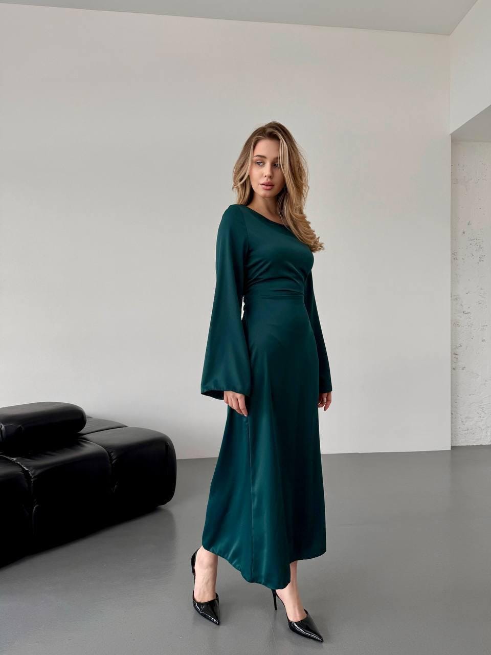 Long Sleeve Green Dress UK