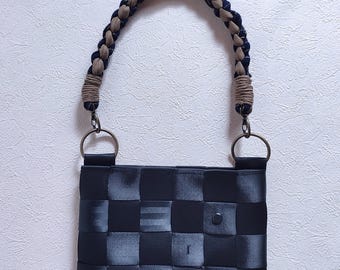 TSUMIGI | Handwoven Seatbelt Bag with Original Kimono Kumihimo Handle