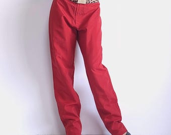 Vintage Jean Paul Gaultier Red Nylon Pants | Made in Italy | Late 1990s Y2K Deadstock